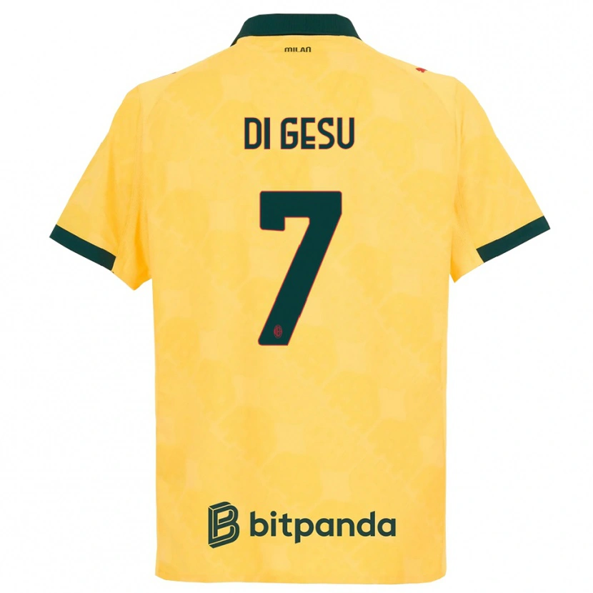 Danxen Kvinder Enrico Di Gesu #7 Gul Sort Tredje Sæt Spillertrøjer 2025/26 Trøje T-Shirt