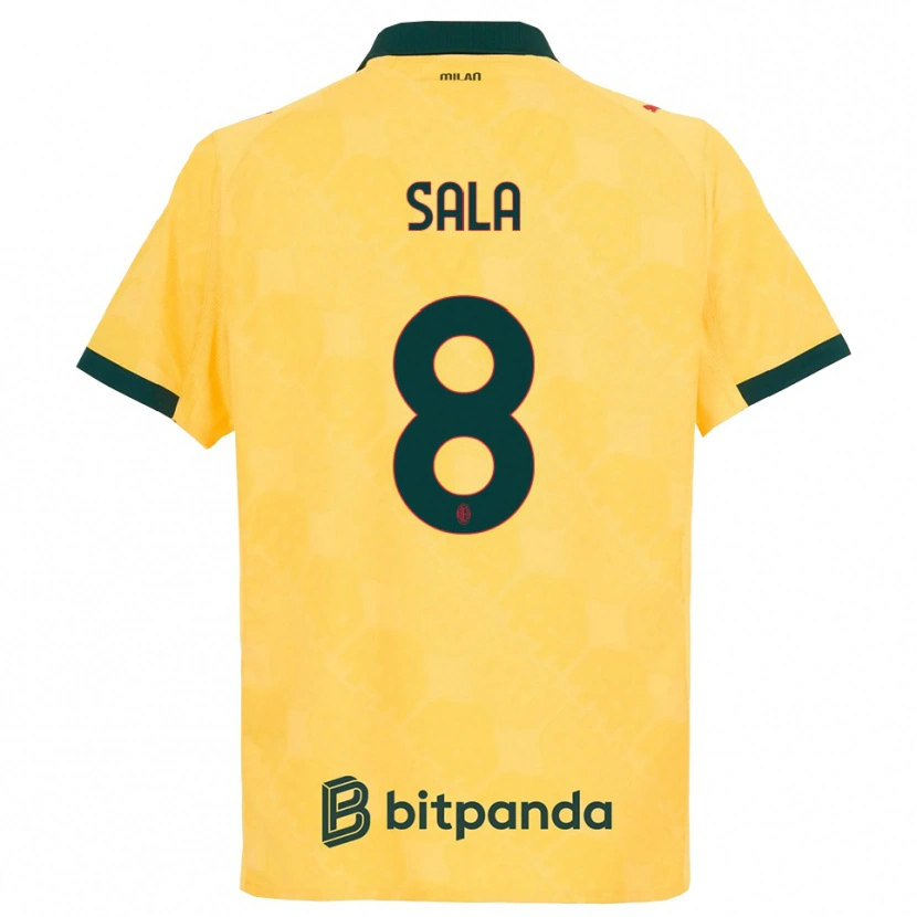 Danxen Kvinder Emanuele Sala #8 Gul Sort Tredje Sæt Spillertrøjer 2025/26 Trøje T-Shirt