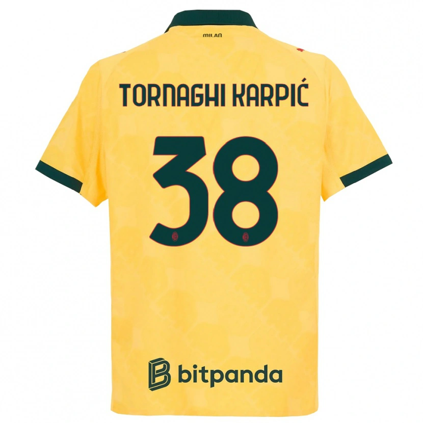 Danxen Kvinder Lavinia Tornaghi Karpić #38 Gul Sort Tredje Sæt Spillertrøjer 2025/26 Trøje T-Shirt