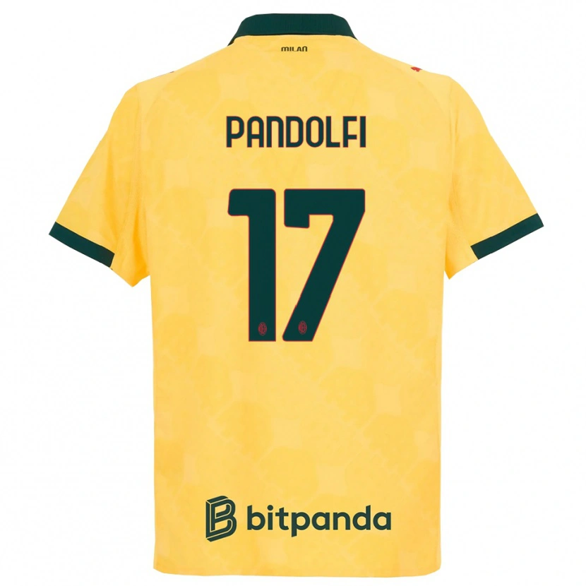 Danxen Kvinder Fabio Pandolfi #17 Gul Sort Tredje Sæt Spillertrøjer 2025/26 Trøje T-Shirt
