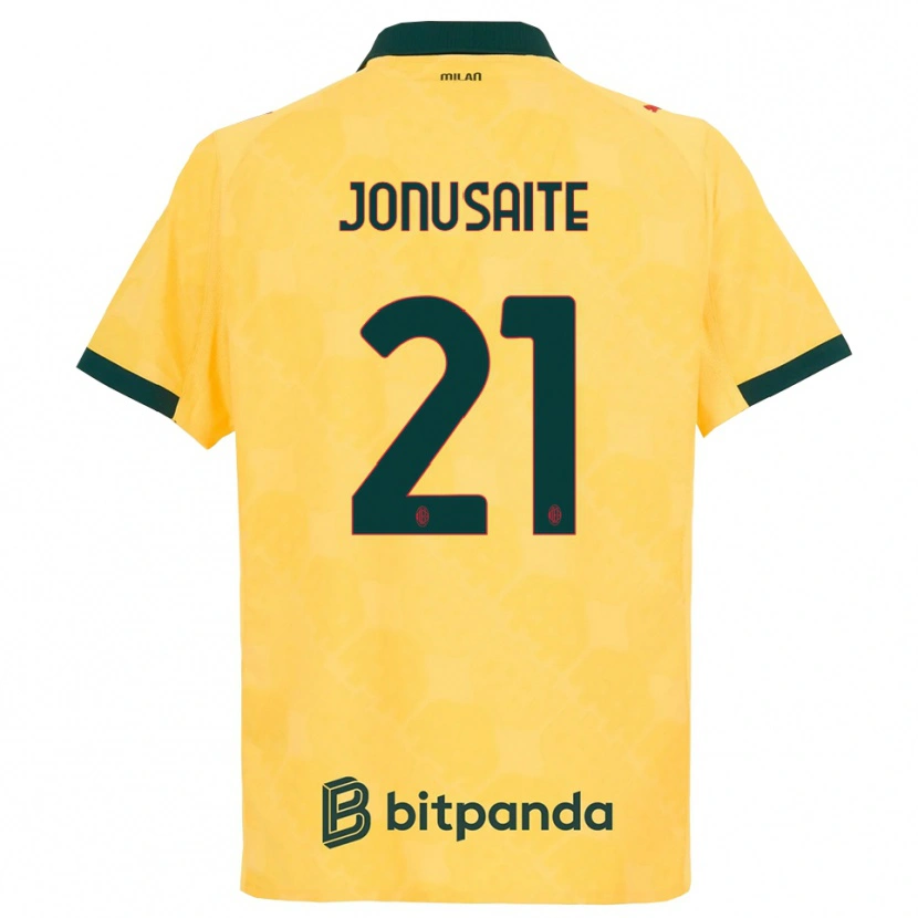 Danxen Kvinder Rimante Jonusaite #21 Gul Sort Tredje Sæt Spillertrøjer 2025/26 Trøje T-Shirt