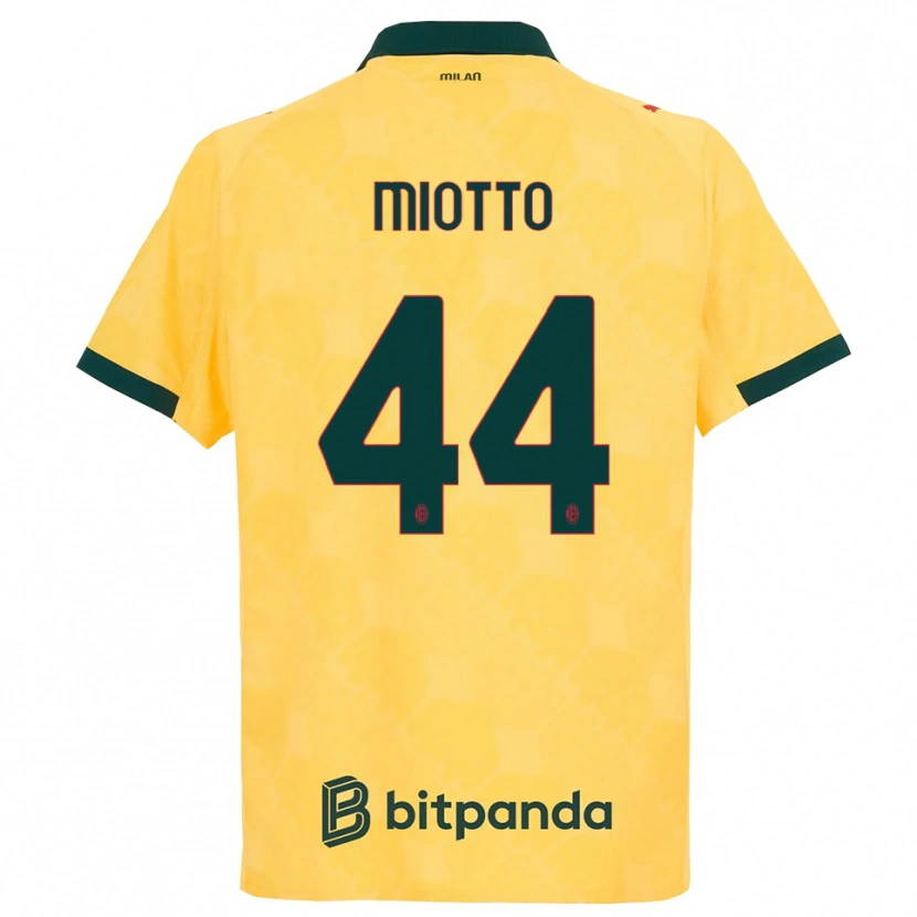 Danxen Kvinder Giorgia Miotto #44 Gul Sort Tredje Sæt Spillertrøjer 2025/26 Trøje T-Shirt