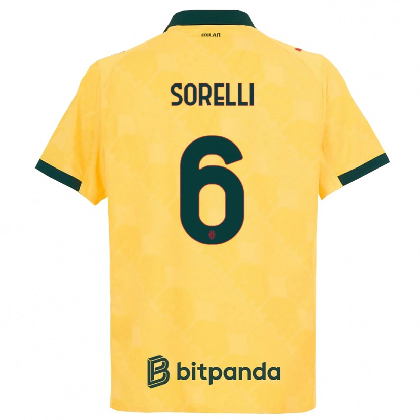 Danxen Kvinder Nadine Sorelli #6 Gul Sort Tredje Sæt Spillertrøjer 2025/26 Trøje T-Shirt