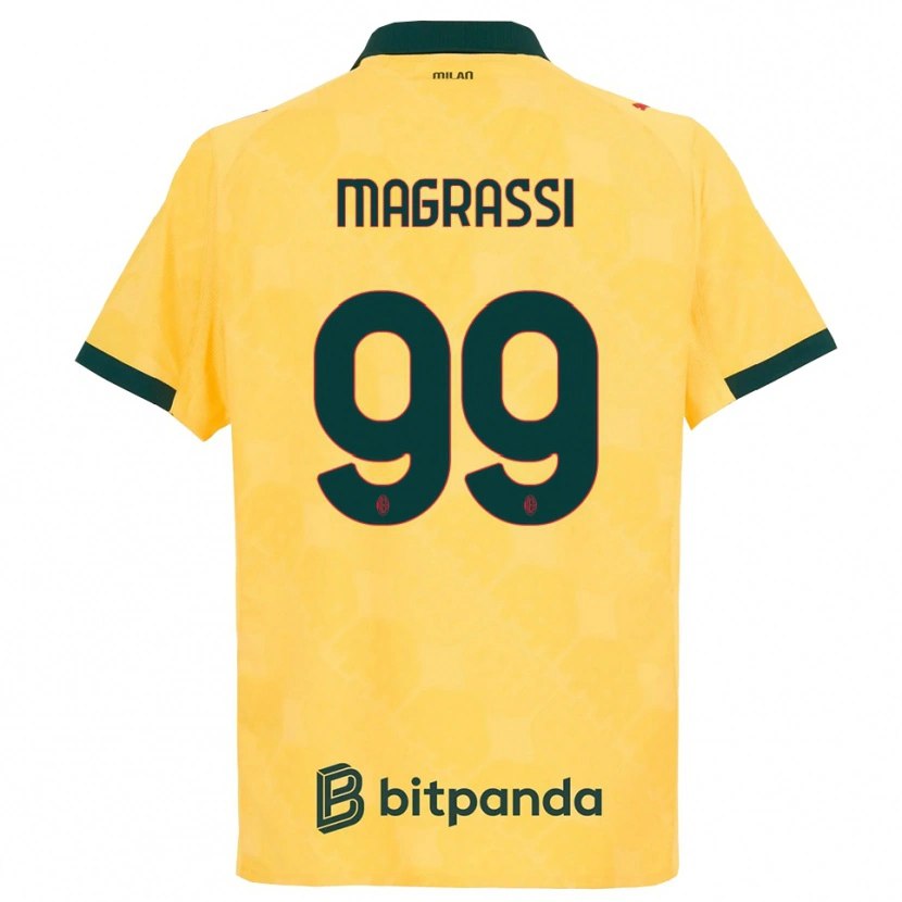 Danxen Kvinder Andrea Magrassi #99 Gul Sort Tredje Sæt Spillertrøjer 2025/26 Trøje T-Shirt