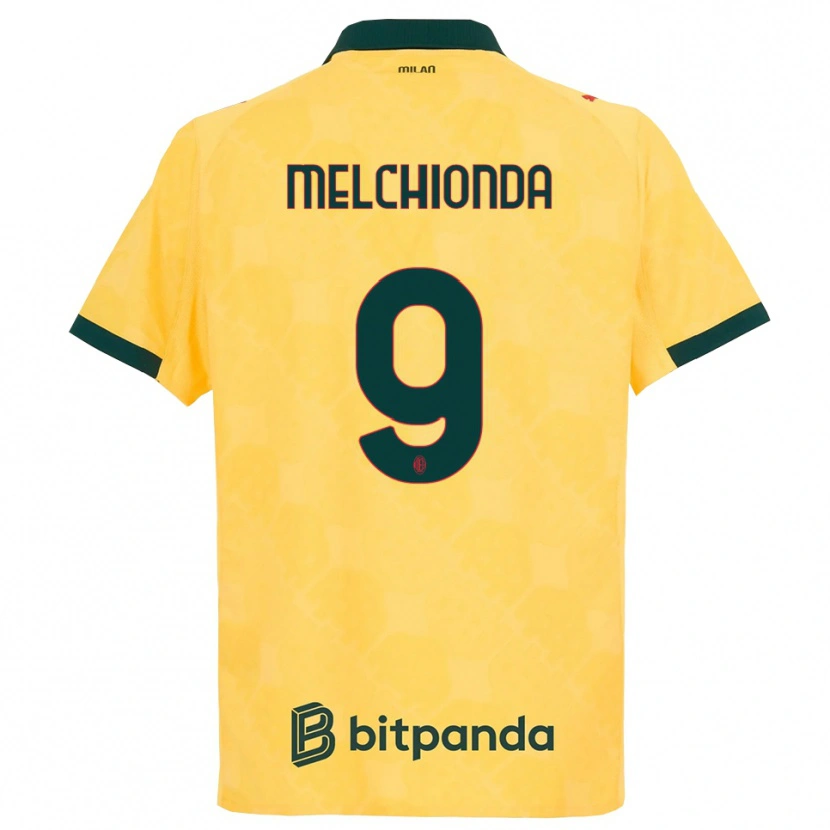 Danxen Kvinder Marco Melchionda #9 Gul Sort Tredje Sæt Spillertrøjer 2025/26 Trøje T-Shirt
