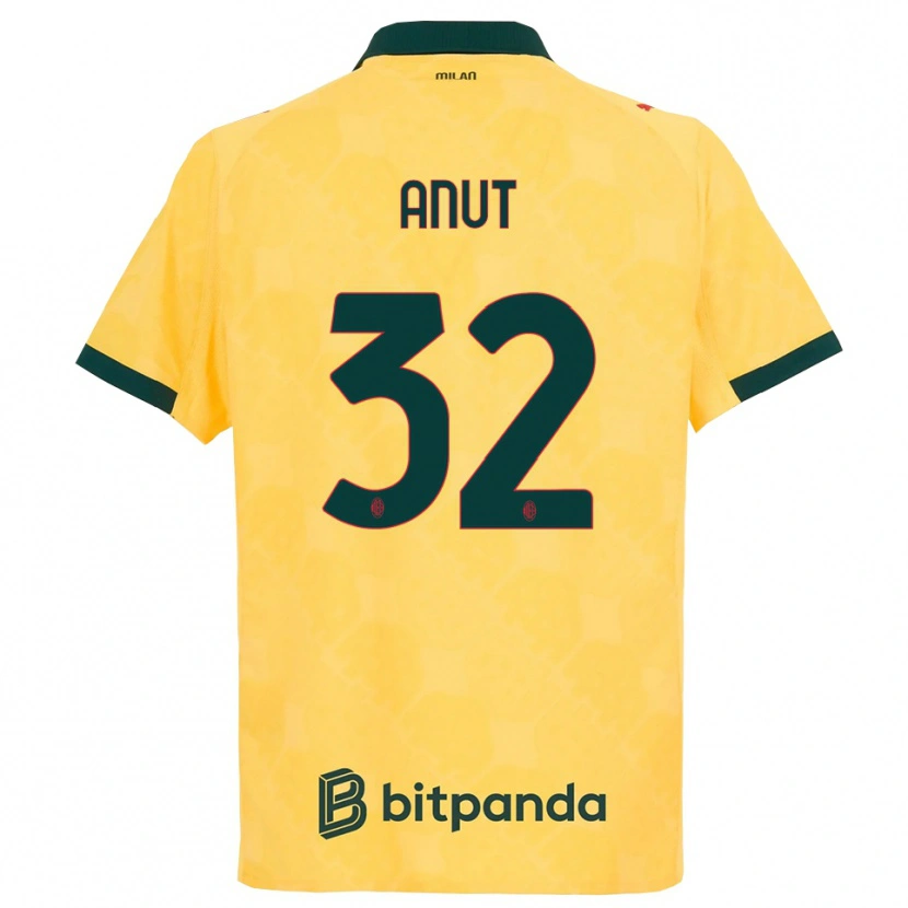 Danxen Kvinder Niccolo Anut #32 Gul Sort Tredje Sæt Spillertrøjer 2025/26 Trøje T-Shirt