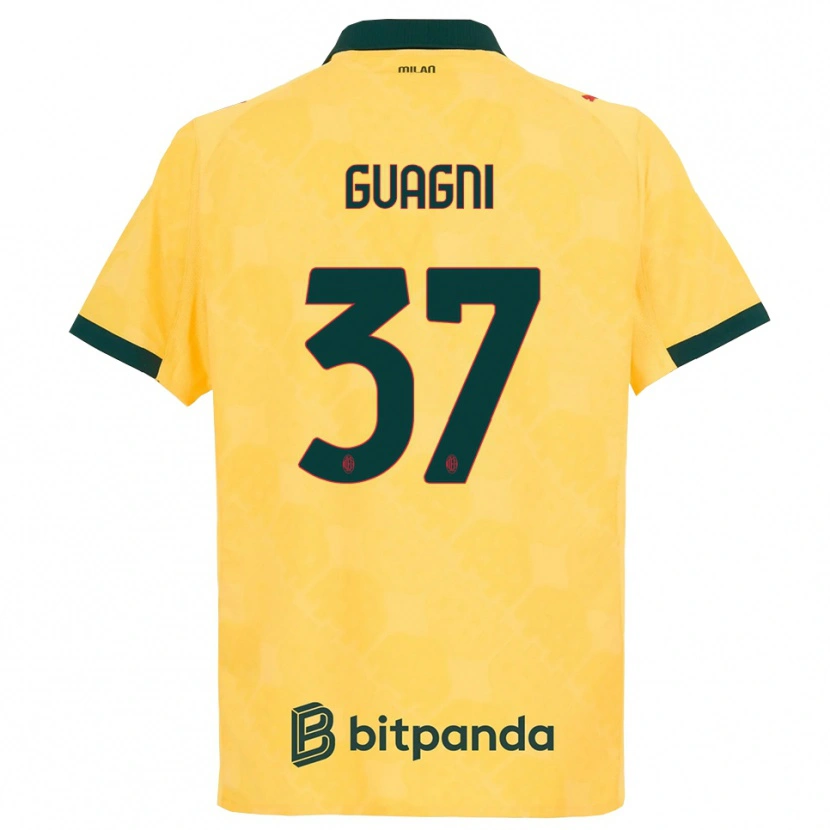 Danxen Kvinder Alia Guagni #37 Gul Sort Tredje Sæt Spillertrøjer 2025/26 Trøje T-Shirt