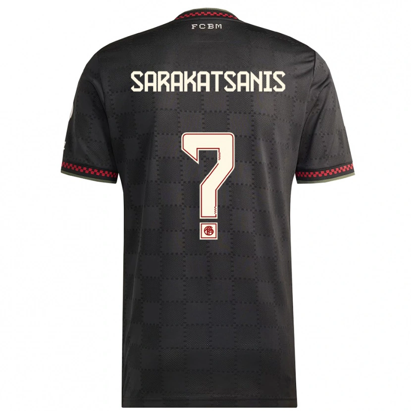 Danxen Kvinder Angelos Sarakatsanis #0 Sort Hvid Tredje Sæt Spillertrøjer 2025/26 Trøje T-Shirt
