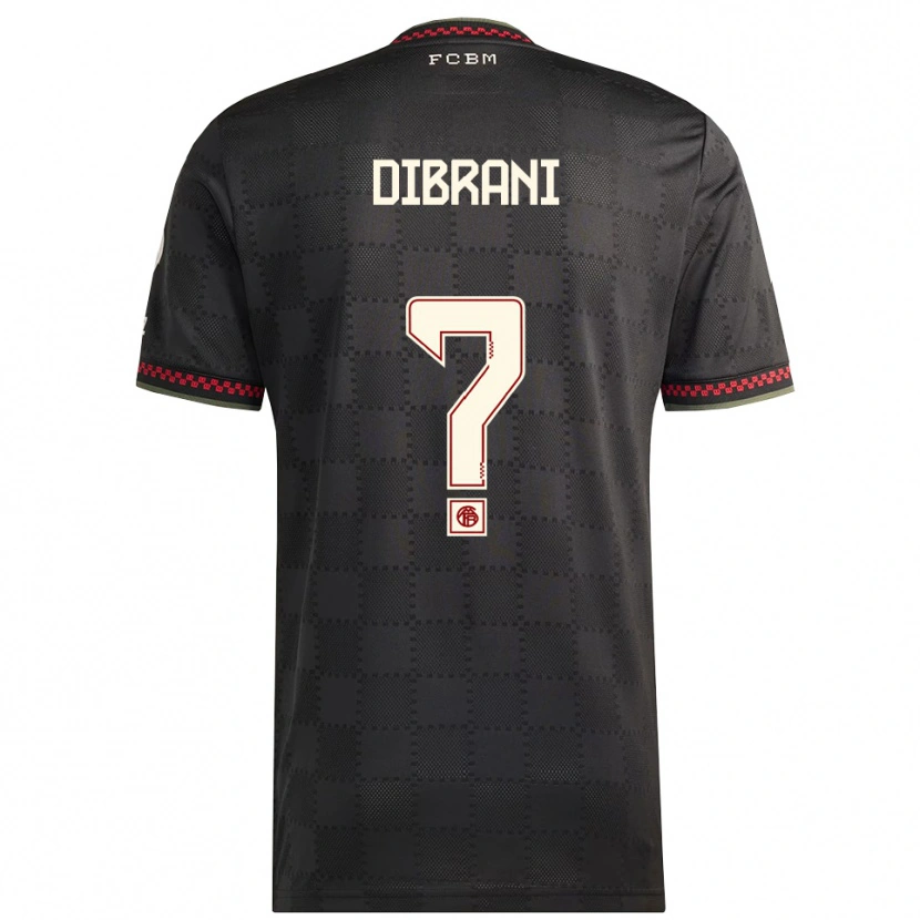 Danxen Kvinder Benjamin Dibrani #0 Sort Hvid Tredje Sæt Spillertrøjer 2025/26 Trøje T-Shirt