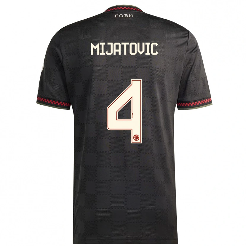 Danxen Kvinder Roko Mijatovic #4 Sort Hvid Tredje Sæt Spillertrøjer 2025/26 Trøje T-Shirt