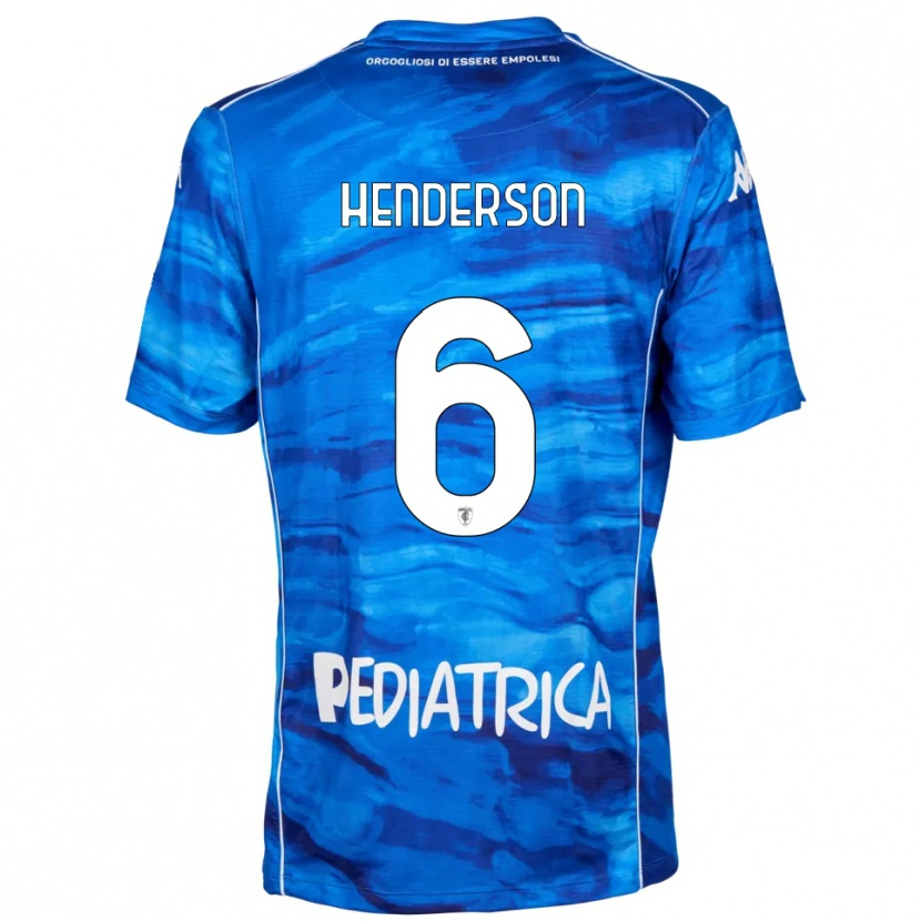 Danxen Børn Liam Henderson #6 Blå Hvid Hjemmebane Spillertrøjer 2025/26 Trøje T-Shirt