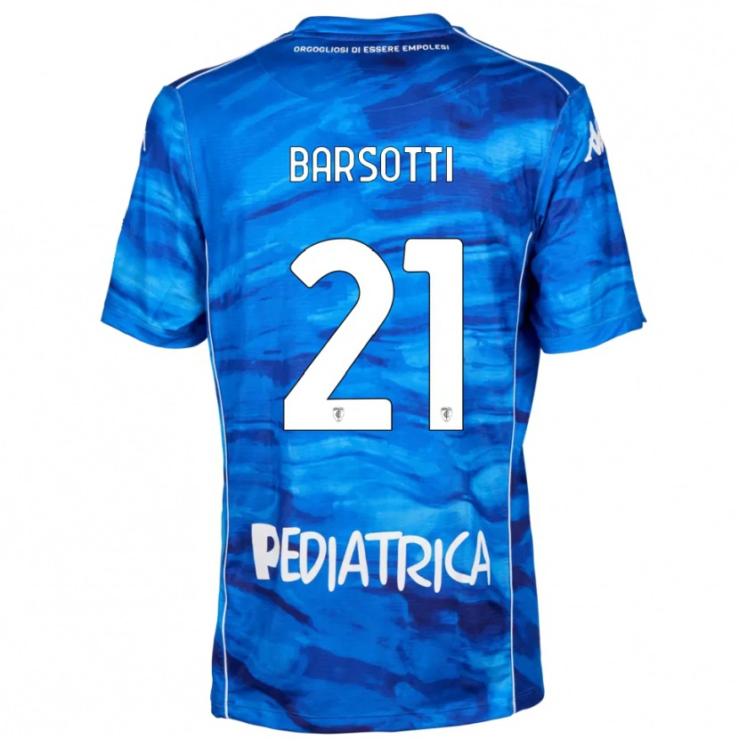 Danxen Børn Leonardo Barsotti #21 Blå Hvid Hjemmebane Spillertrøjer 2025/26 Trøje T-Shirt