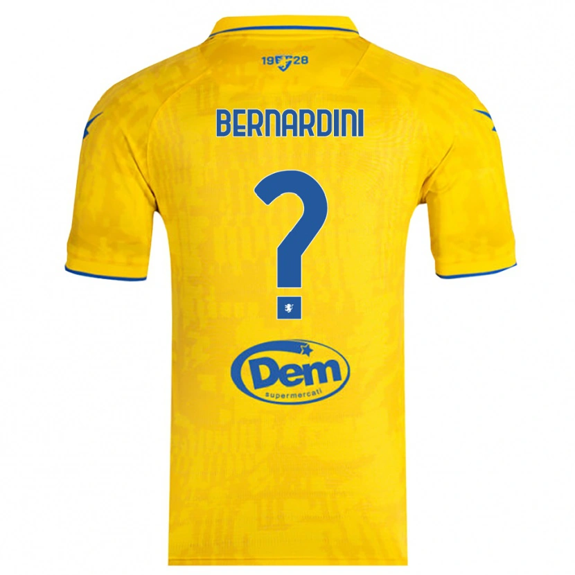 Danxen Børn Daniele Bernardini #0 Gul Blå Hjemmebane Spillertrøjer 2025/26 Trøje T-Shirt