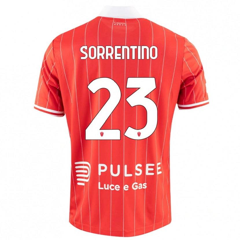 Danxen Børn Alessandro Sorrentino #23 Rød Hvid Hjemmebane Spillertrøjer 2025/26 Trøje T-Shirt