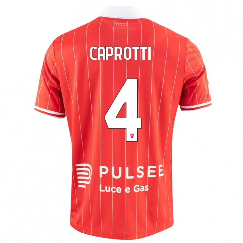 Danxen Børn Carlo Caprotti #4 Rød Hvid Hjemmebane Spillertrøjer 2025/26 Trøje T-Shirt