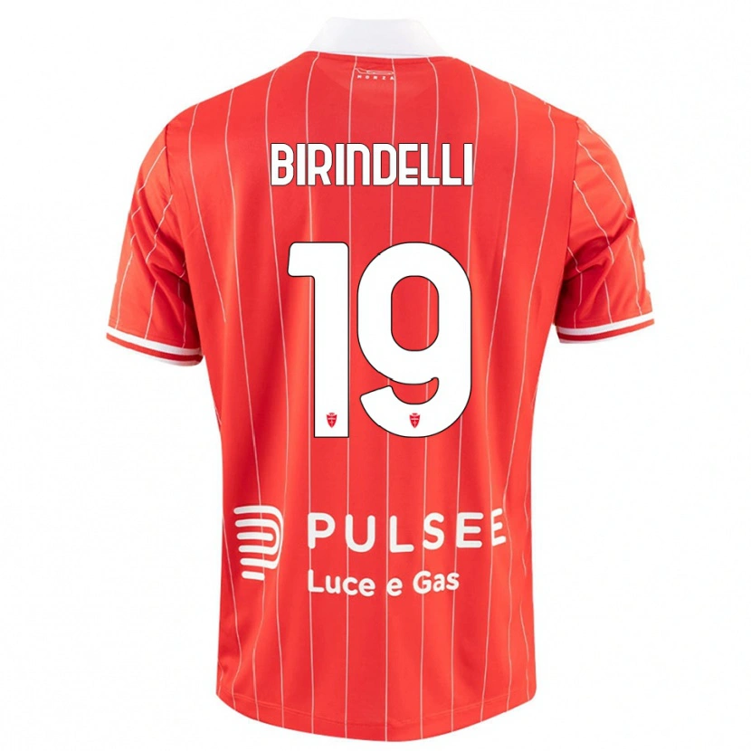 Danxen Børn Samuele Birindelli #19 Rød Hvid Hjemmebane Spillertrøjer 2025/26 Trøje T-Shirt