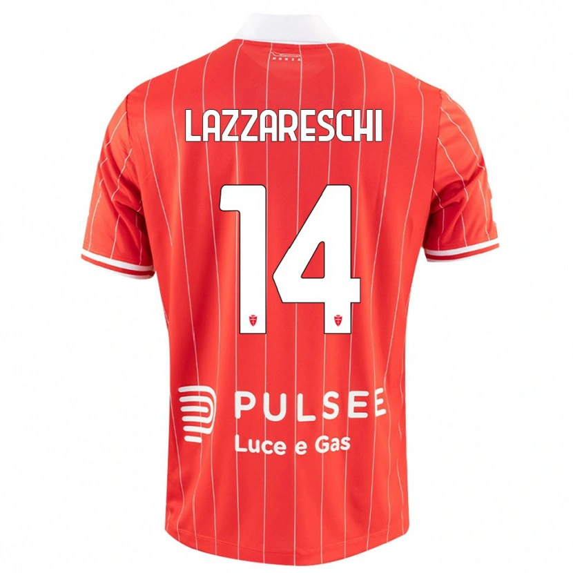 Danxen Børn Andrea Lazzareschi #14 Rød Hvid Hjemmebane Spillertrøjer 2025/26 Trøje T-Shirt