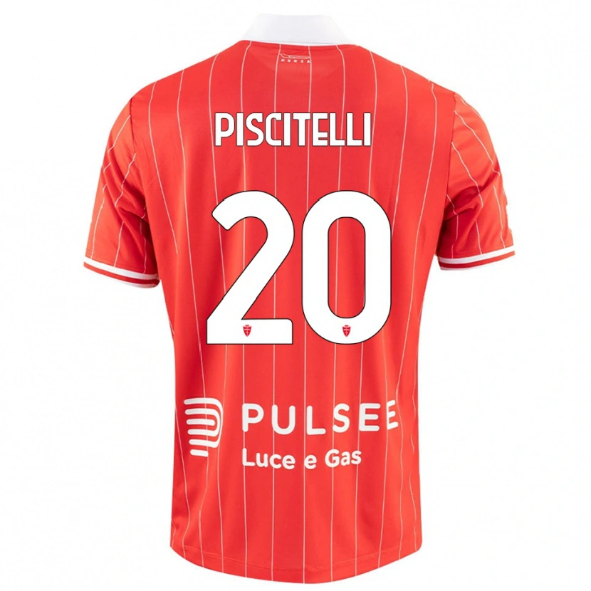 Danxen Børn Pasquale Piscitelli #20 Rød Hvid Hjemmebane Spillertrøjer 2025/26 Trøje T-Shirt