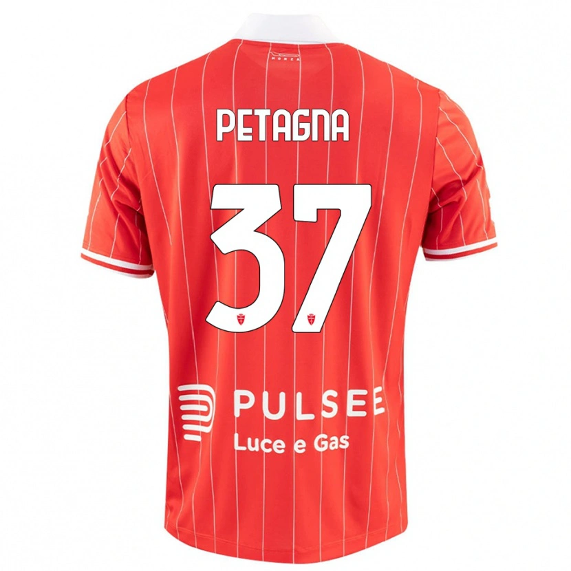 Danxen Børn Andrea Petagna #37 Rød Hvid Hjemmebane Spillertrøjer 2025/26 Trøje T-Shirt