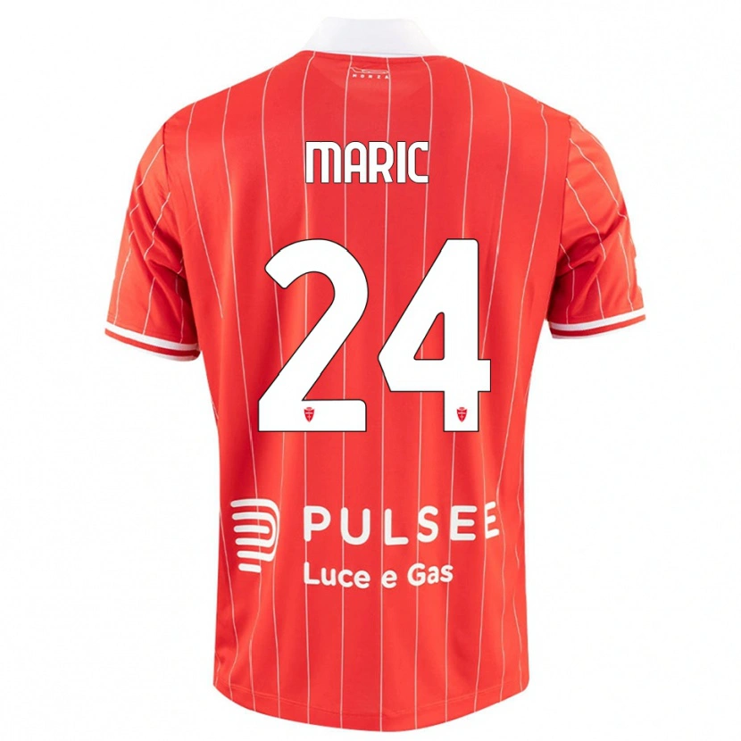Danxen Børn Mirko Marić #24 Rød Hvid Hjemmebane Spillertrøjer 2025/26 Trøje T-Shirt