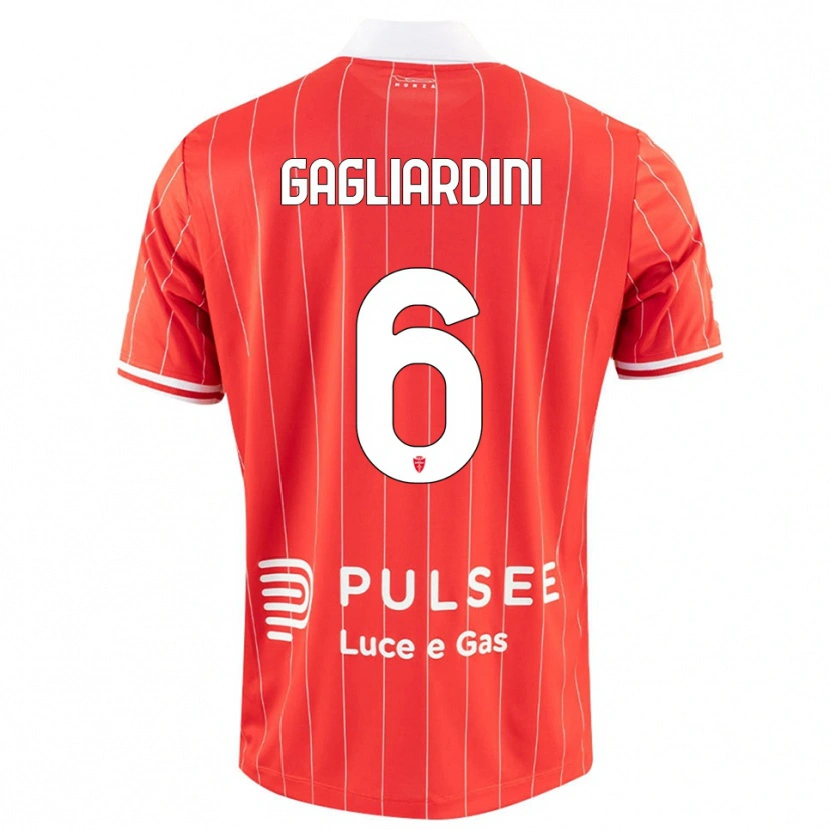 Danxen Børn Roberto Gagliardini #6 Rød Hvid Hjemmebane Spillertrøjer 2025/26 Trøje T-Shirt