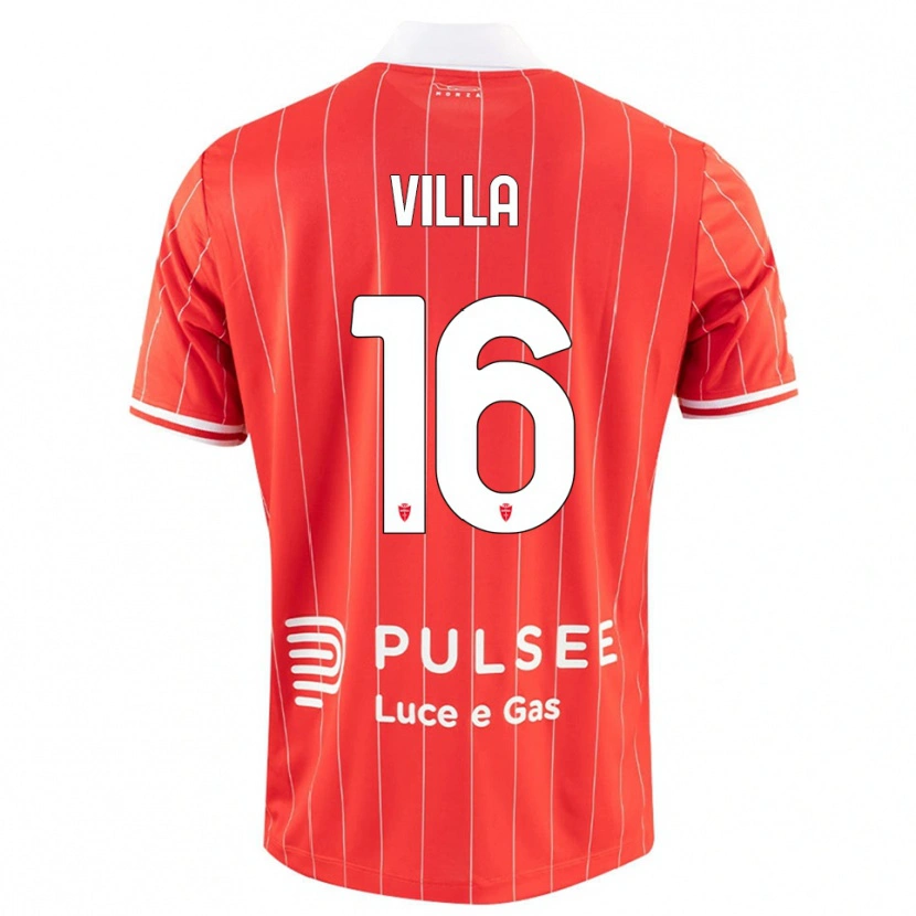 Danxen Børn Manuel Villa #16 Rød Hvid Hjemmebane Spillertrøjer 2025/26 Trøje T-Shirt