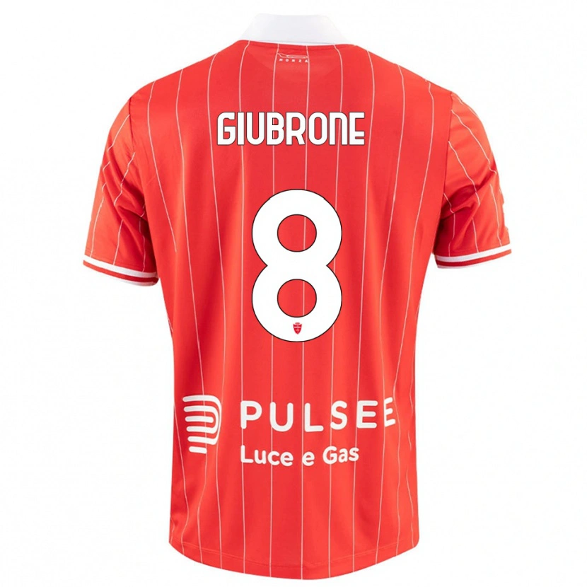 Danxen Børn Mario Giubrone #8 Rød Hvid Hjemmebane Spillertrøjer 2025/26 Trøje T-Shirt