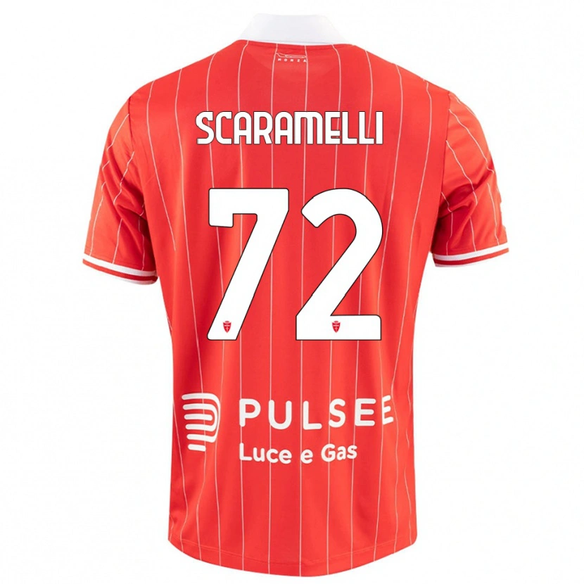 Danxen Børn Endris Scaramelli #72 Rød Hvid Hjemmebane Spillertrøjer 2025/26 Trøje T-Shirt