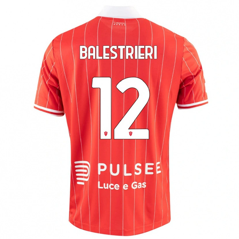 Danxen Børn Alessandro Balestrieri #12 Rød Hvid Hjemmebane Spillertrøjer 2025/26 Trøje T-Shirt