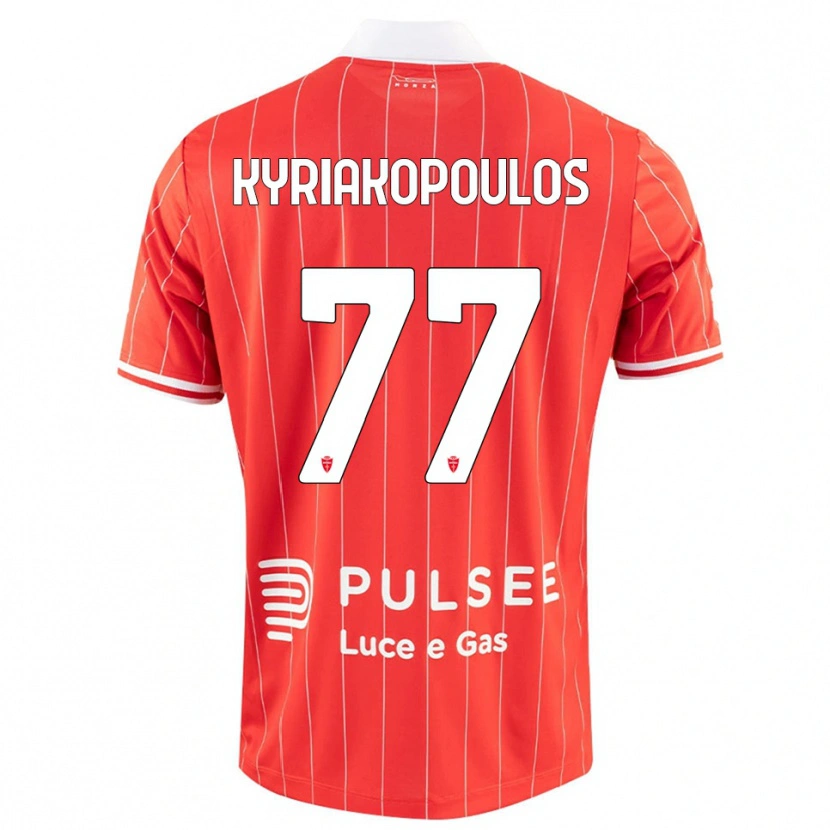 Danxen Børn Georgios Kyriakopoulos #77 Rød Hvid Hjemmebane Spillertrøjer 2025/26 Trøje T-Shirt