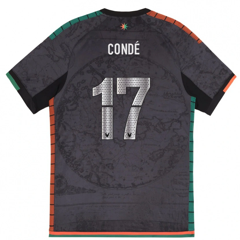 Danxen Børn Cheick Condé #17 Mørkegrå Hjemmebane Spillertrøjer 2025/26 Trøje T-Shirt