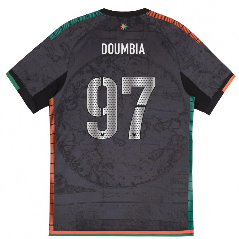 Danxen Børn Issa Doumbia #97 Mørkegrå Hjemmebane Spillertrøjer 2025/26 Trøje T-Shirt
