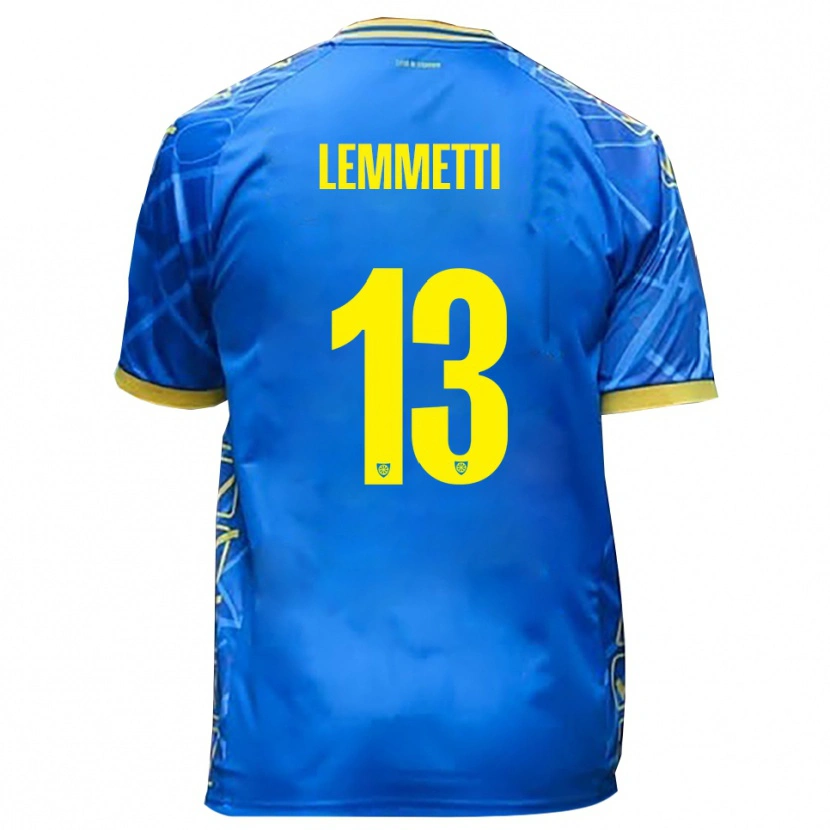 Danxen Børn Tommaso Lemmetti #13 Himmelblå Gul Hjemmebane Spillertrøjer 2025/26 Trøje T-Shirt