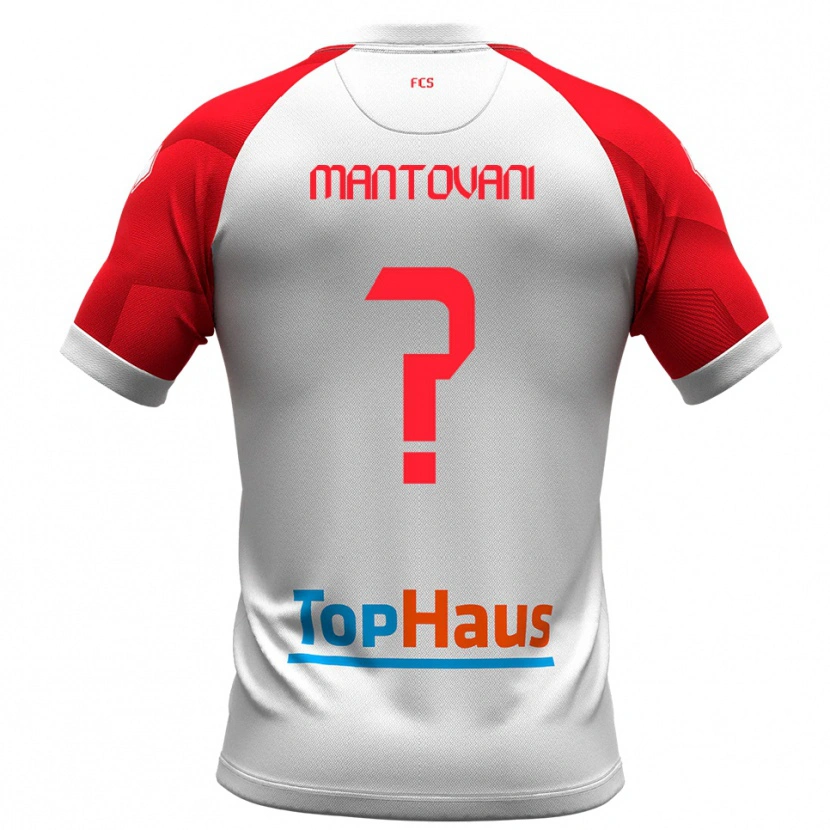 Danxen Børn Luca Mantovani #0 Hvid Rød Hjemmebane Spillertrøjer 2025/26 Trøje T-Shirt