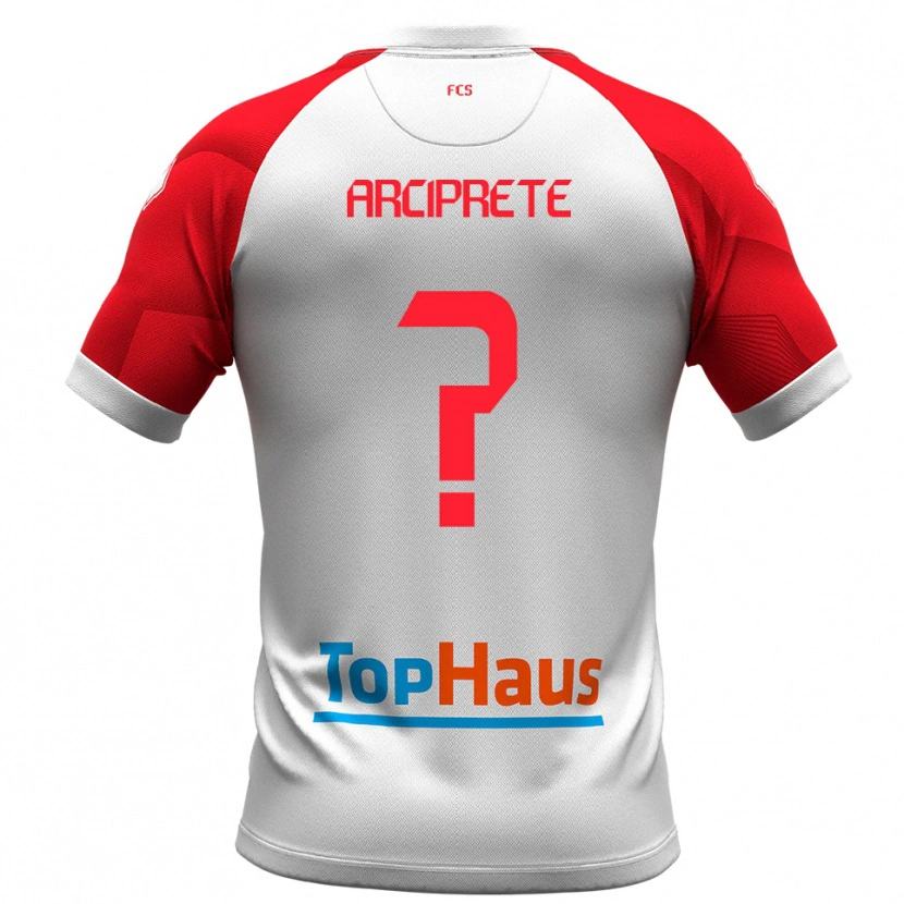 Danxen Børn Valerio Arciprete #0 Hvid Rød Hjemmebane Spillertrøjer 2025/26 Trøje T-Shirt