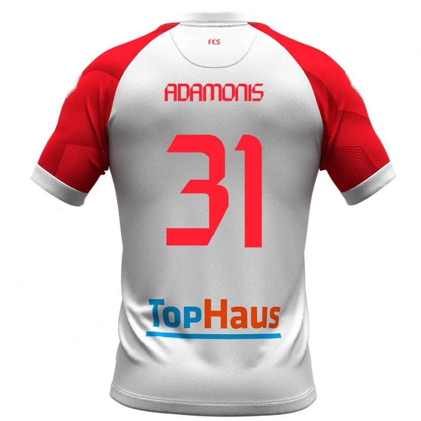 Danxen Børn Marius Adamonis #31 Hvid Rød Hjemmebane Spillertrøjer 2025/26 Trøje T-Shirt