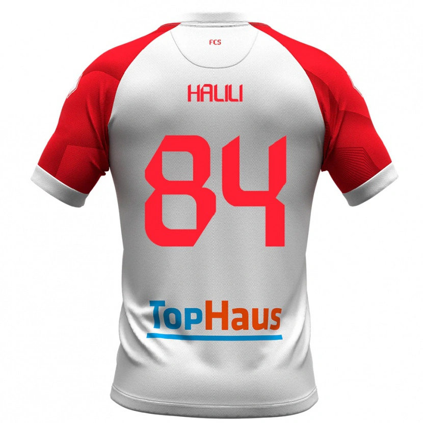 Danxen Børn Renato Halili #84 Hvid Rød Hjemmebane Spillertrøjer 2025/26 Trøje T-Shirt