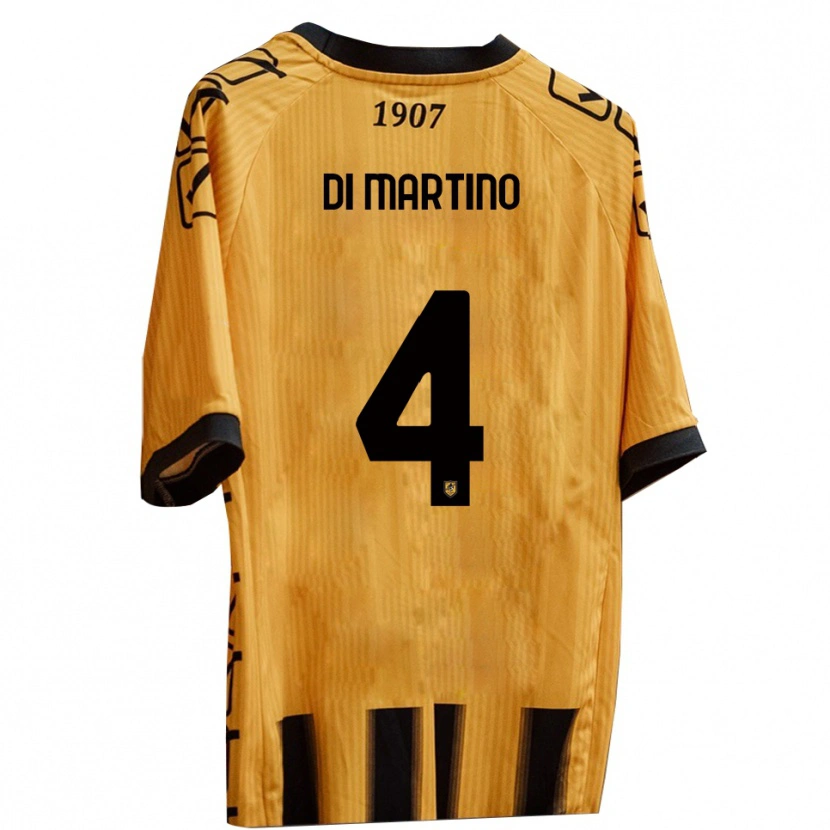 Danxen Børn Mattia Di Martino #4 Gul Sort Hjemmebane Spillertrøjer 2025/26 Trøje T-Shirt