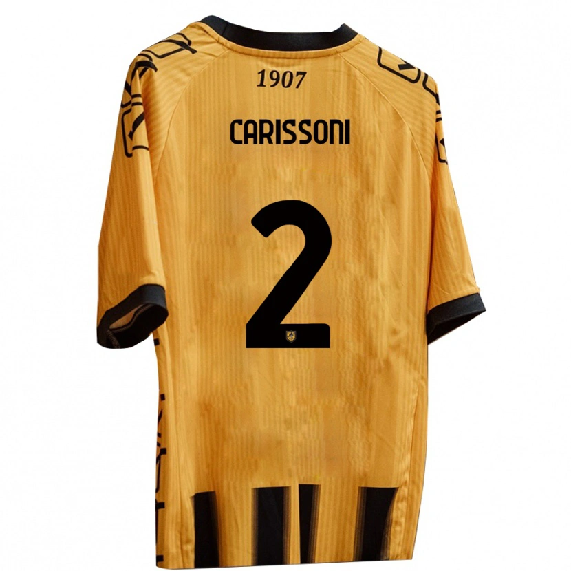 Danxen Børn Lorenzo Carissoni #2 Gul Sort Hjemmebane Spillertrøjer 2025/26 Trøje T-Shirt