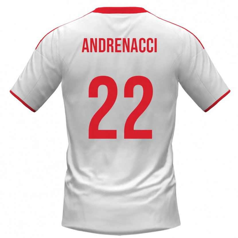 Danxen Børn Lorenzo Andrenacci #22 Hvid Rød Hjemmebane Spillertrøjer 2025/26 Trøje T-Shirt