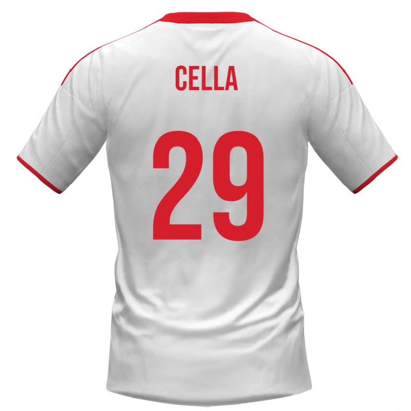 Danxen Børn Stefano Cella #29 Hvid Rød Hjemmebane Spillertrøjer 2025/26 Trøje T-Shirt