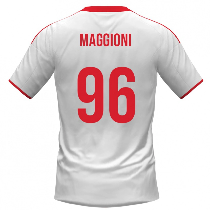 Danxen Børn Tommaso Maggioni #96 Hvid Rød Hjemmebane Spillertrøjer 2025/26 Trøje T-Shirt