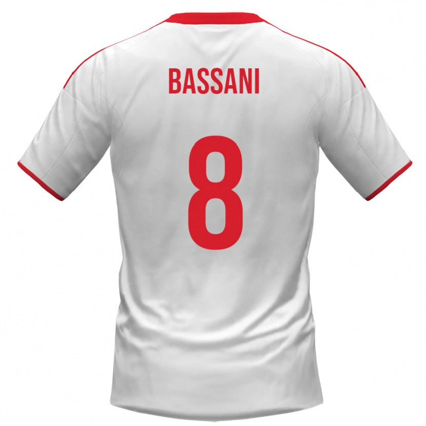 Danxen Børn Nicolò Bassani #8 Hvid Rød Hjemmebane Spillertrøjer 2025/26 Trøje T-Shirt