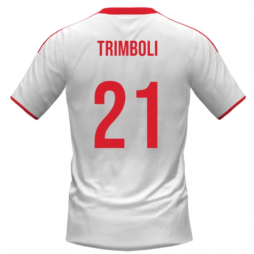 Danxen Børn Simone Trimboli #21 Hvid Rød Hjemmebane Spillertrøjer 2025/26 Trøje T-Shirt