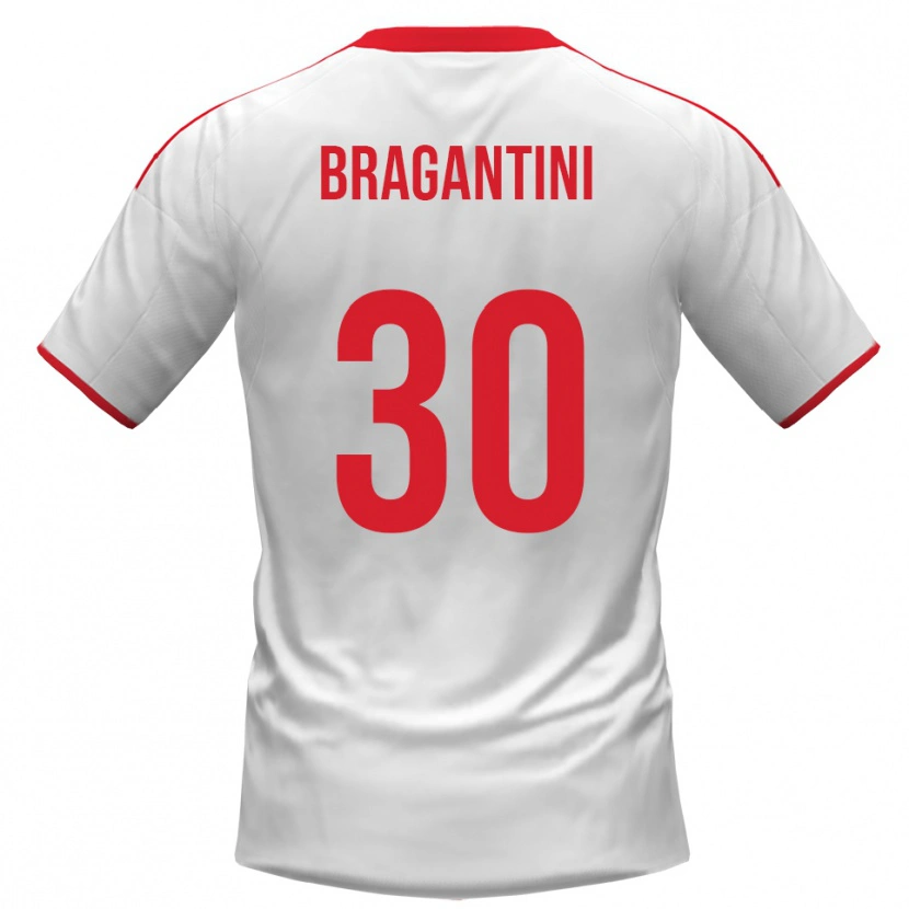 Danxen Børn Davide Bragantini #30 Hvid Rød Hjemmebane Spillertrøjer 2025/26 Trøje T-Shirt