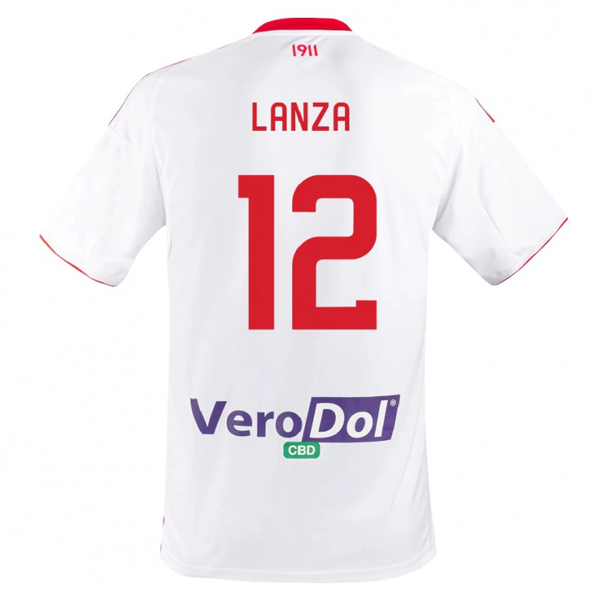 Danxen Børn Cesare Lanza #12 Hvid Rød Hjemmebane Spillertrøjer 2025/26 Trøje T-Shirt