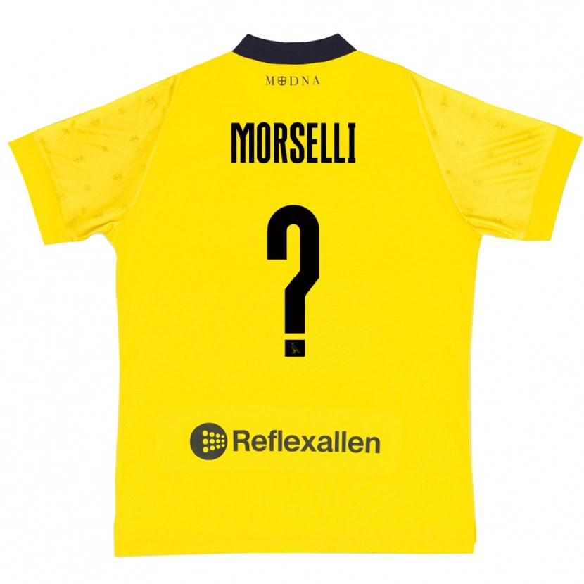 Danxen Børn Gabriele Morselli #0 Gul Mørkeblå Hjemmebane Spillertrøjer 2025/26 Trøje T-Shirt