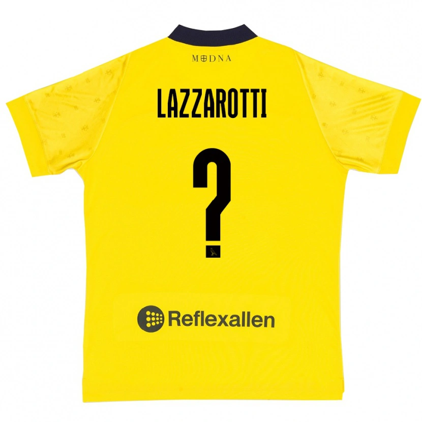 Danxen Børn Pietro Lazzarotti #0 Gul Mørkeblå Hjemmebane Spillertrøjer 2025/26 Trøje T-Shirt