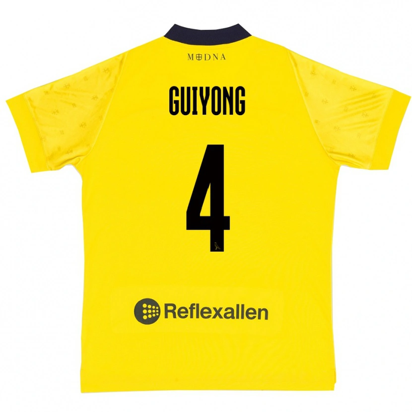 Danxen Børn Franck Guiyong #4 Gul Mørkeblå Hjemmebane Spillertrøjer 2025/26 Trøje T-Shirt