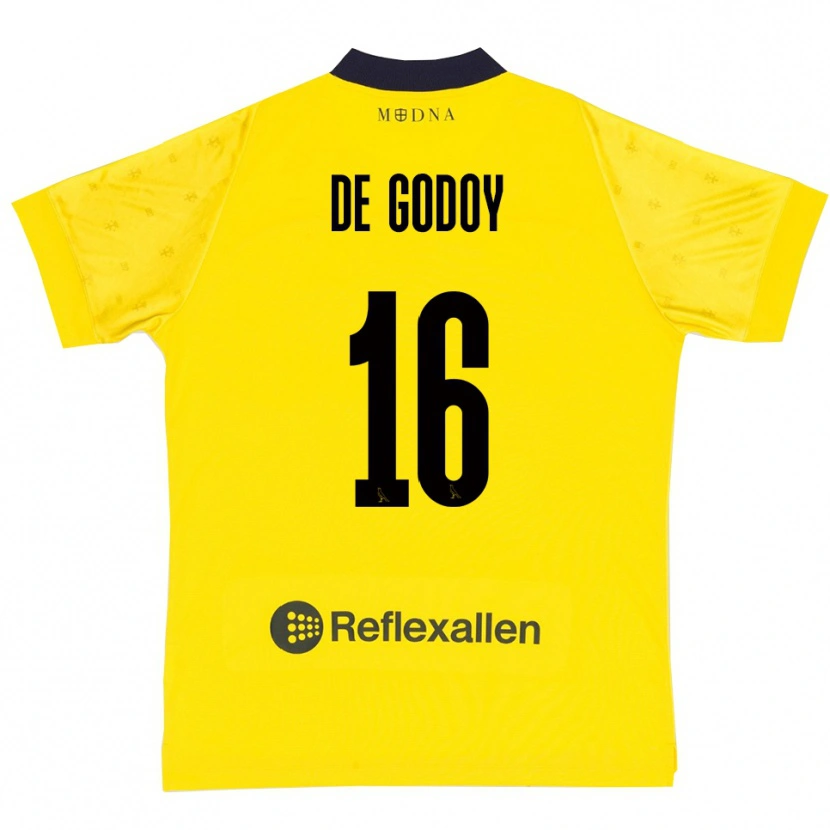 Danxen Børn Patrick Pîrv De Godoy #16 Gul Mørkeblå Hjemmebane Spillertrøjer 2025/26 Trøje T-Shirt